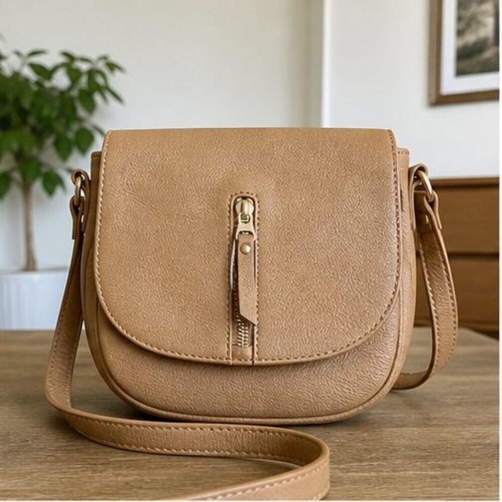 Camel Faux Leather Bag